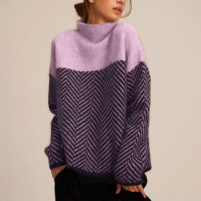 Women's Turtleneck Jumper Warm Cosy Winter Casual Crew Neck Knit