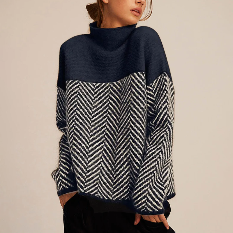Women's Turtleneck Jumper Warm Cosy Winter Casual Crew Neck Knit