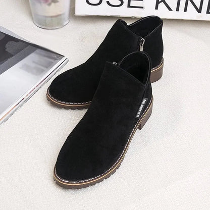 Women's Winter Boots Block Heel Side Zip Ankle Bootie Casual Everyday