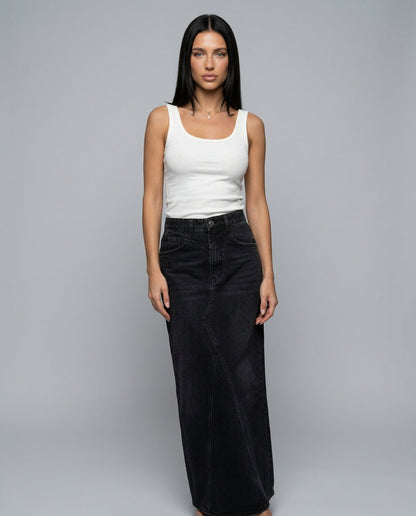 Hazel women's maxi skirt in Black