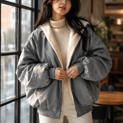 Women's Winter Coat Padded Hood Structured Warm Casual Everyday