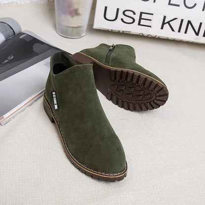 Women's Winter Boots Block Heel Side Zip Ankle Bootie Casual Everyday