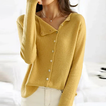 Women's Soft Button Detail Pullover Knit Casual Everyday Jumper