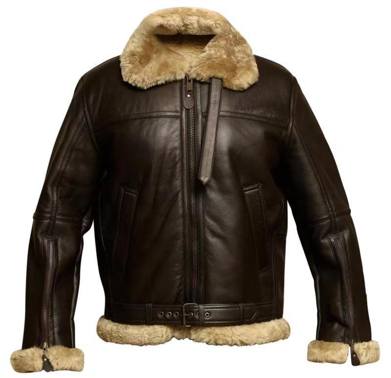 Men's Classic Aviator Jacket Zip Closure Timeless Casual Style