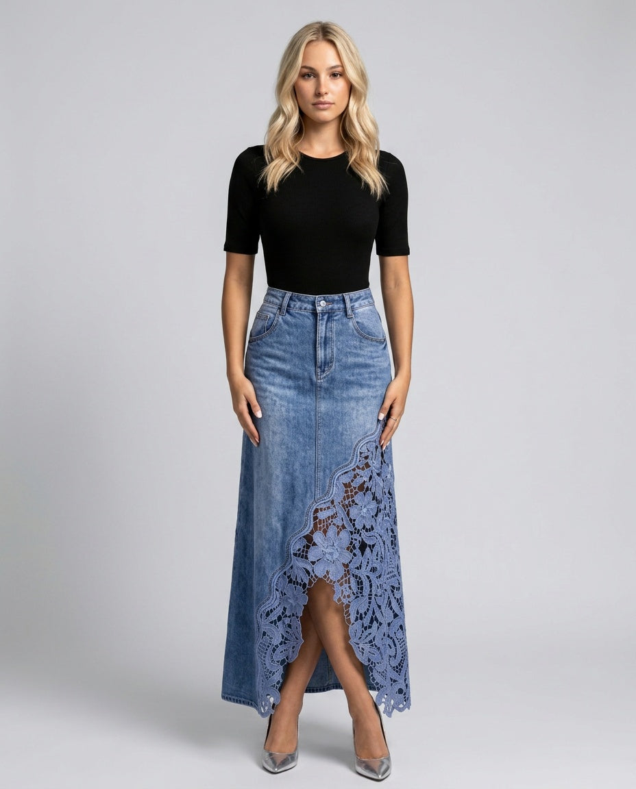 Everly women's maxi skirt in Blue