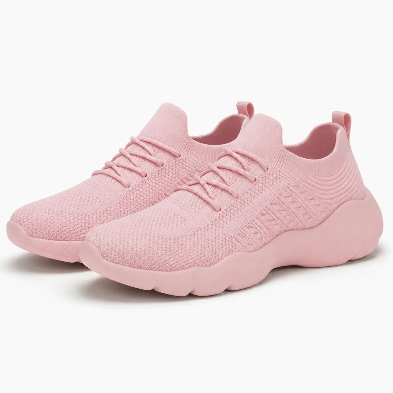 Orthopedic Sneakers Knit Mesh Lace-Up Flexible Cushioned Sole Everyday Comfort