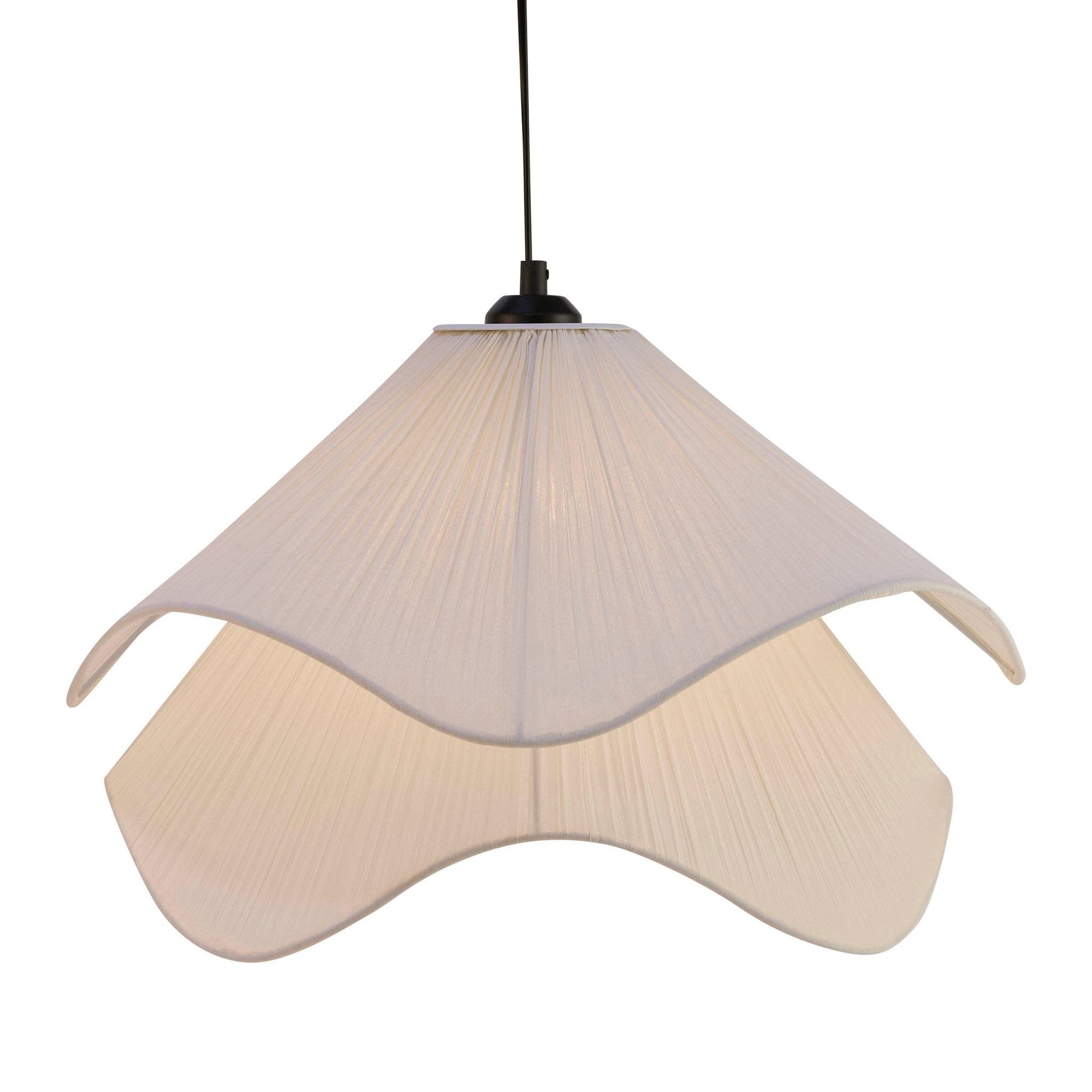 Fleur White Fabric Layered Petal Ceiling Shade Light Fixture