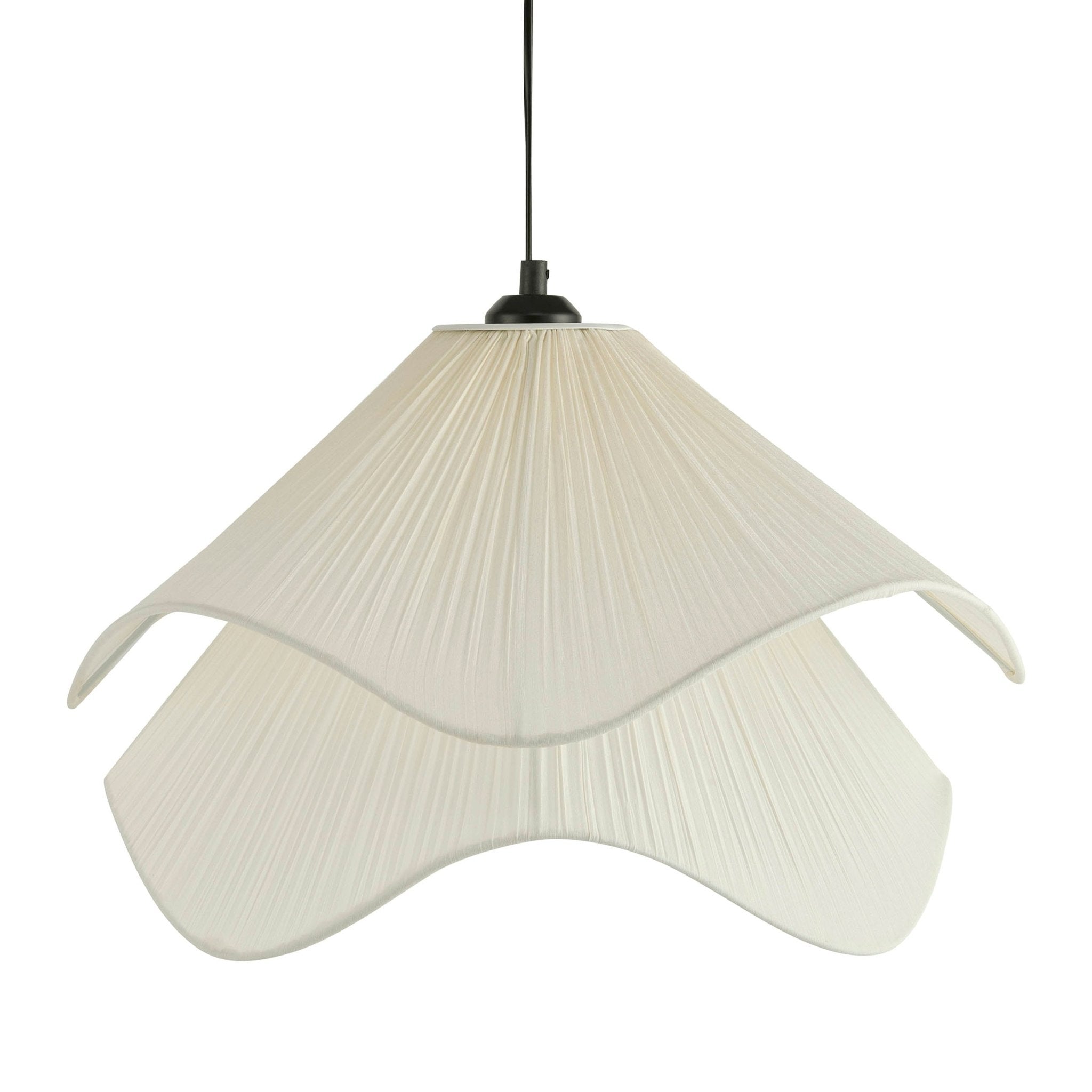 Fleur White Fabric Layered Petal Ceiling Shade Light Fixture