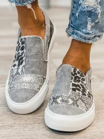 Patchwork Sneakers Comfortable Casual Shoes Animal Print Style-7