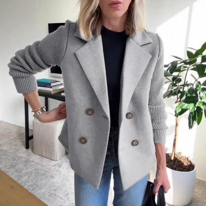 Women's Double Breasted Blazer Notched Lapel Tailored Work Smart Casual