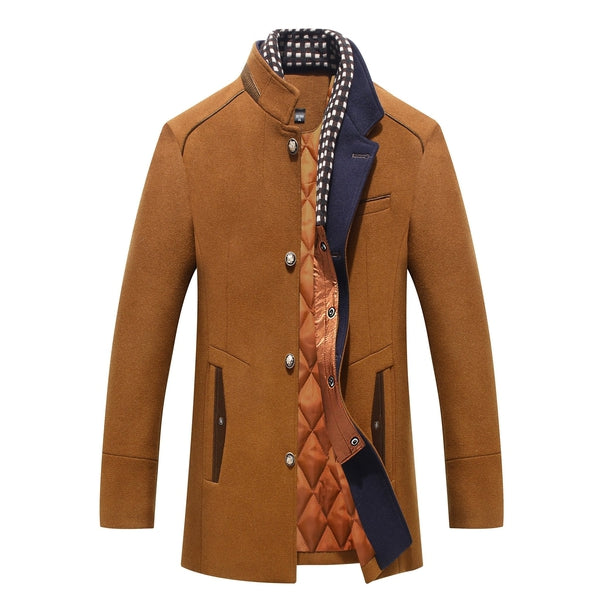 Women's Winter Wool-Blend Coat Mid-Length Elegant Brown Black Navy Warm Ladies Jacket Casual Formal Occasion Smart Outerwear