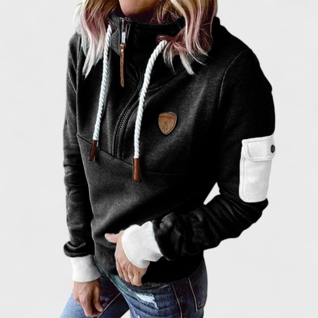 Soft Jumper Women's Cosy Zip Neck Pullover Relaxed Fit Everyday Casual Warm Knit
