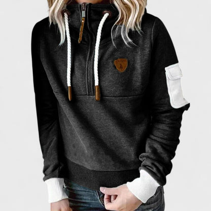 Soft Jumper Women's Cosy Zip Neck Pullover Relaxed Fit Everyday Casual Warm Knit