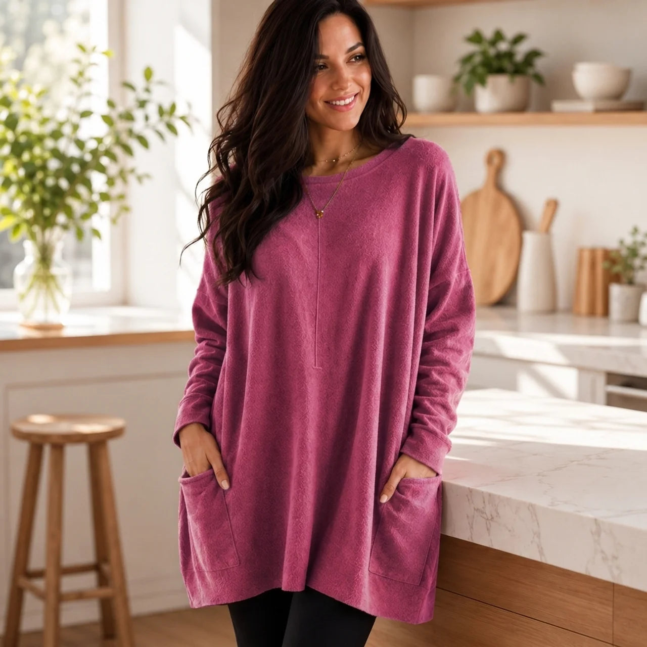 Women's Long Sweater Casual Modern Knit Top Comfortable Everyday