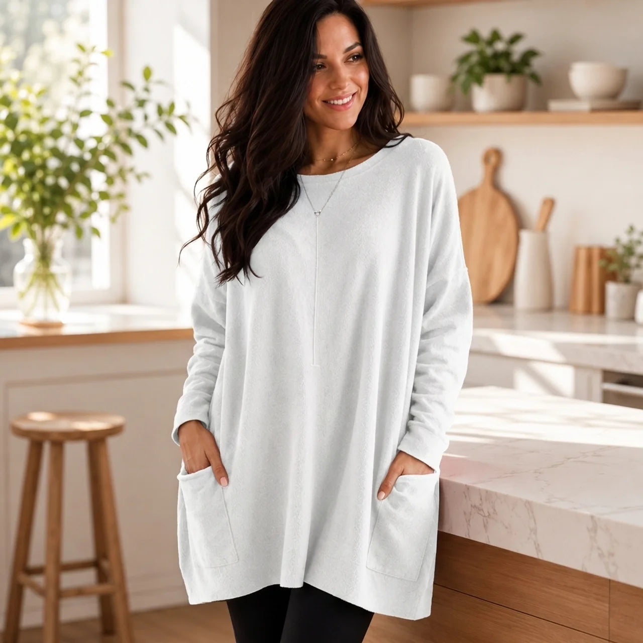 Women's Long Sweater Casual Modern Knit Top Comfortable Everyday