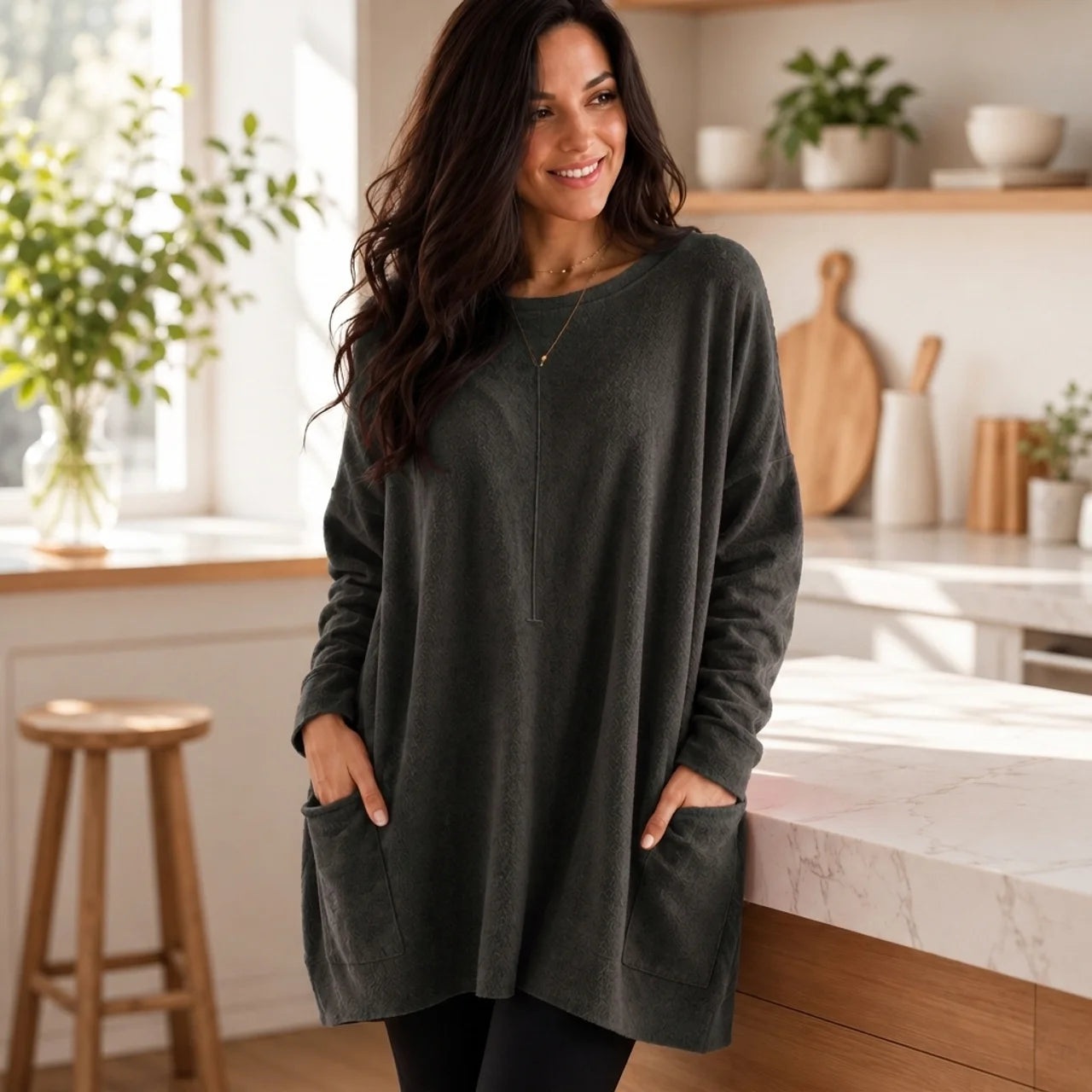 Women's Long Sweater Casual Modern Knit Top Comfortable Everyday