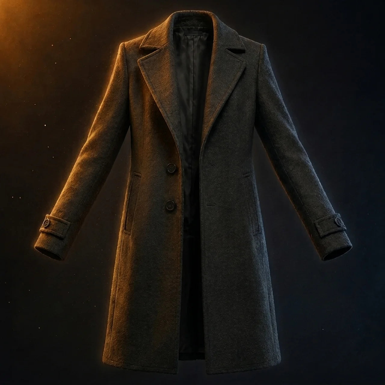 Women's Long Trench Coat with Buttons Tailored Overcoat Casual Formal