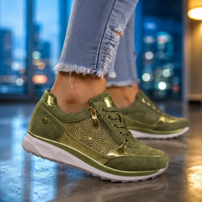 Women's Orthopedic Shoes with Zip Side Comfortable Everyday Sneakers