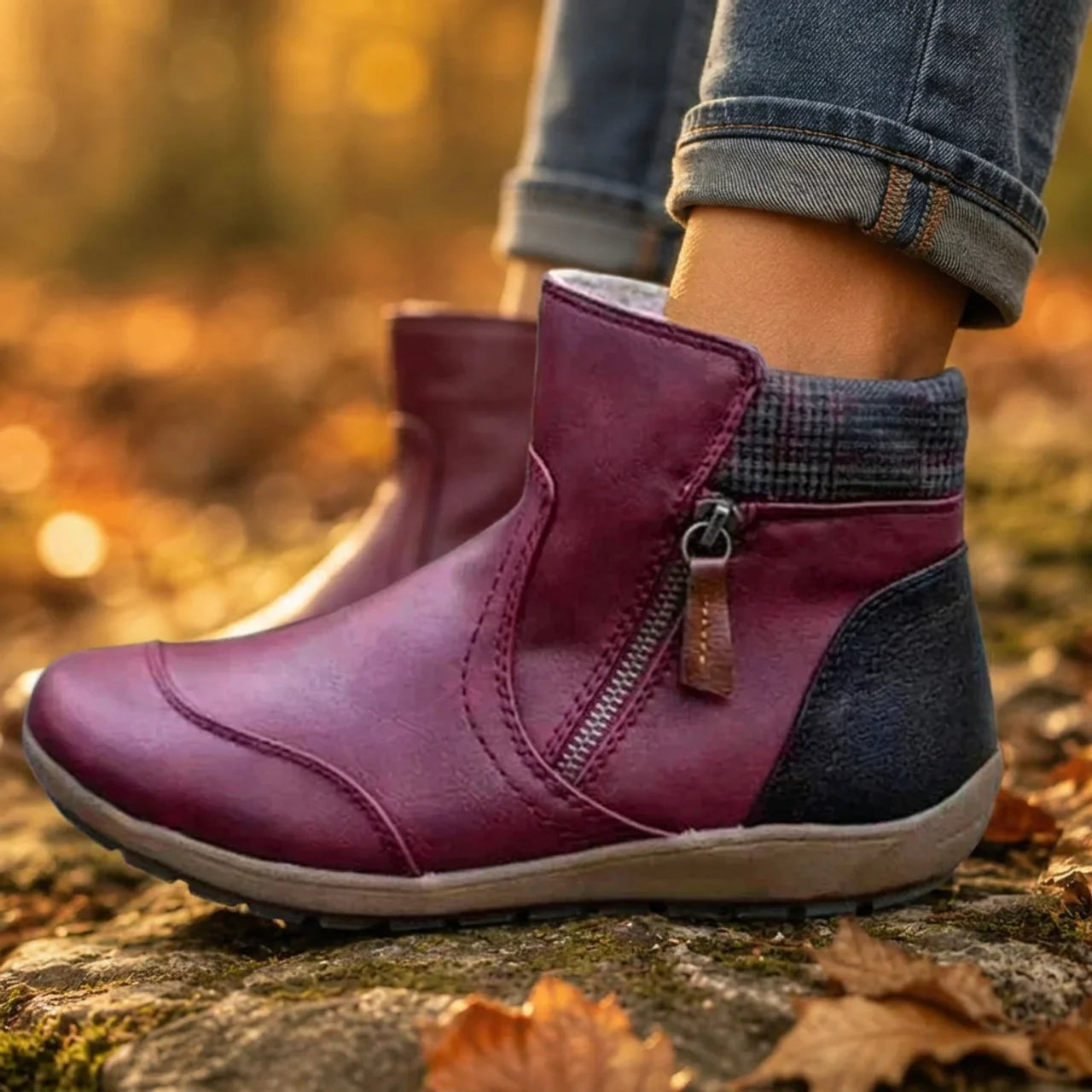 Women's Orthopedic Waterproof Ankle Boots Zipper Casual Comfort
