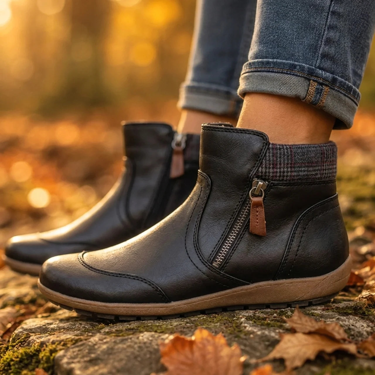 Women's Orthopedic Waterproof Ankle Boots Zipper Casual Comfort