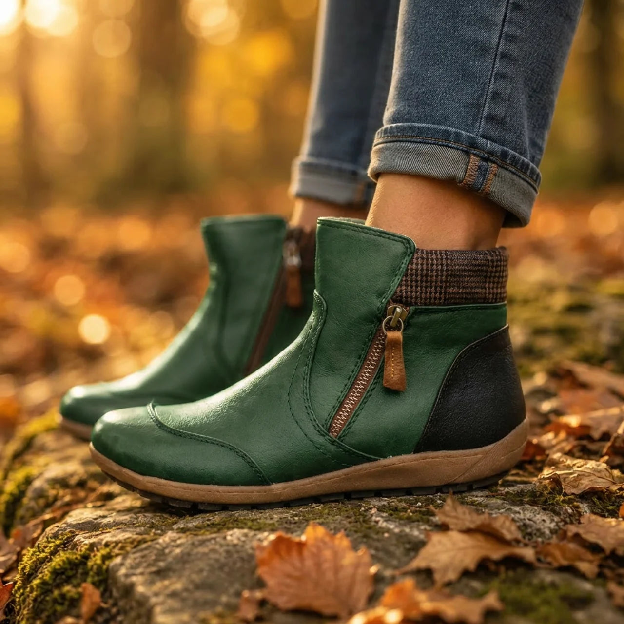 Women's Orthopedic Waterproof Ankle Boots Zipper Casual Comfort