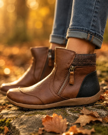 Women's Orthopedic Waterproof Ankle Boots Zipper Casual Comfort