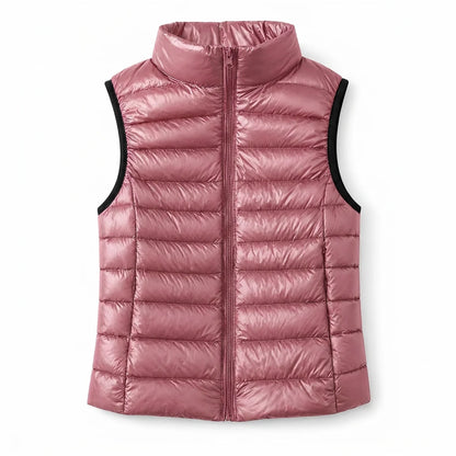 Women's Sleeveless Puffer Vest Lightweight Warm Quilted Gilet Layering