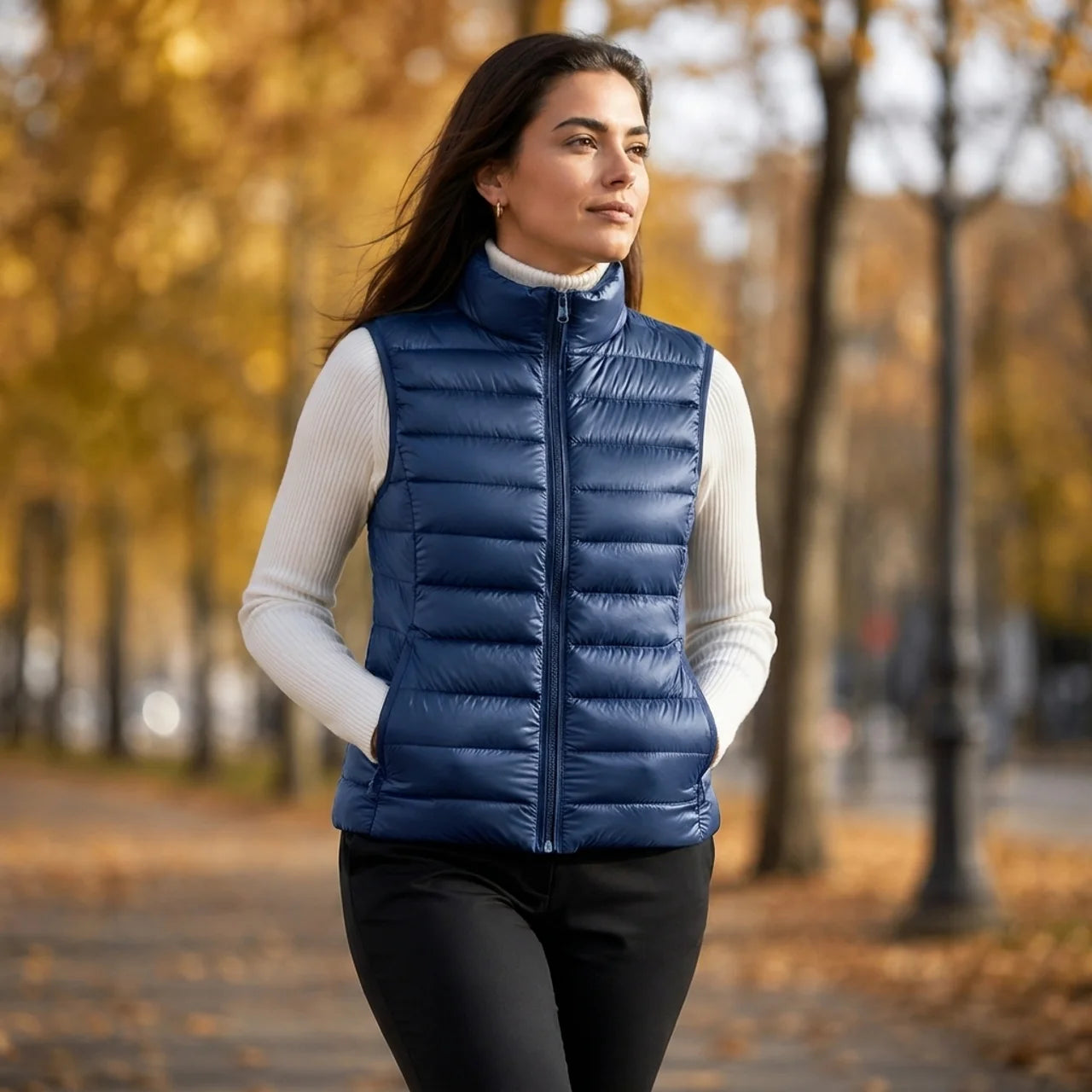 Women's Sleeveless Puffer Vest Lightweight Warm Quilted Gilet Layering