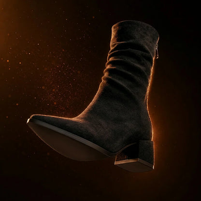 Women's Suede Ankle Boots Luxury Pointed Toe Everyday Formal Style