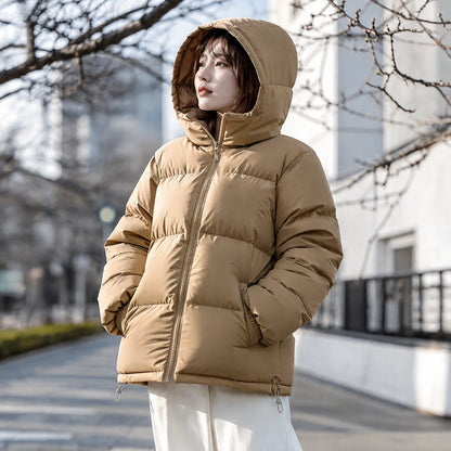 Women's Winter Coat with Hood Quilted Padded Warm Stylish