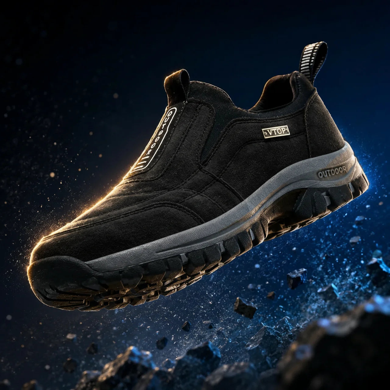 Orthopedic Hiking Shoes Slip-On Lightweight Tread Sole Everyday Walking