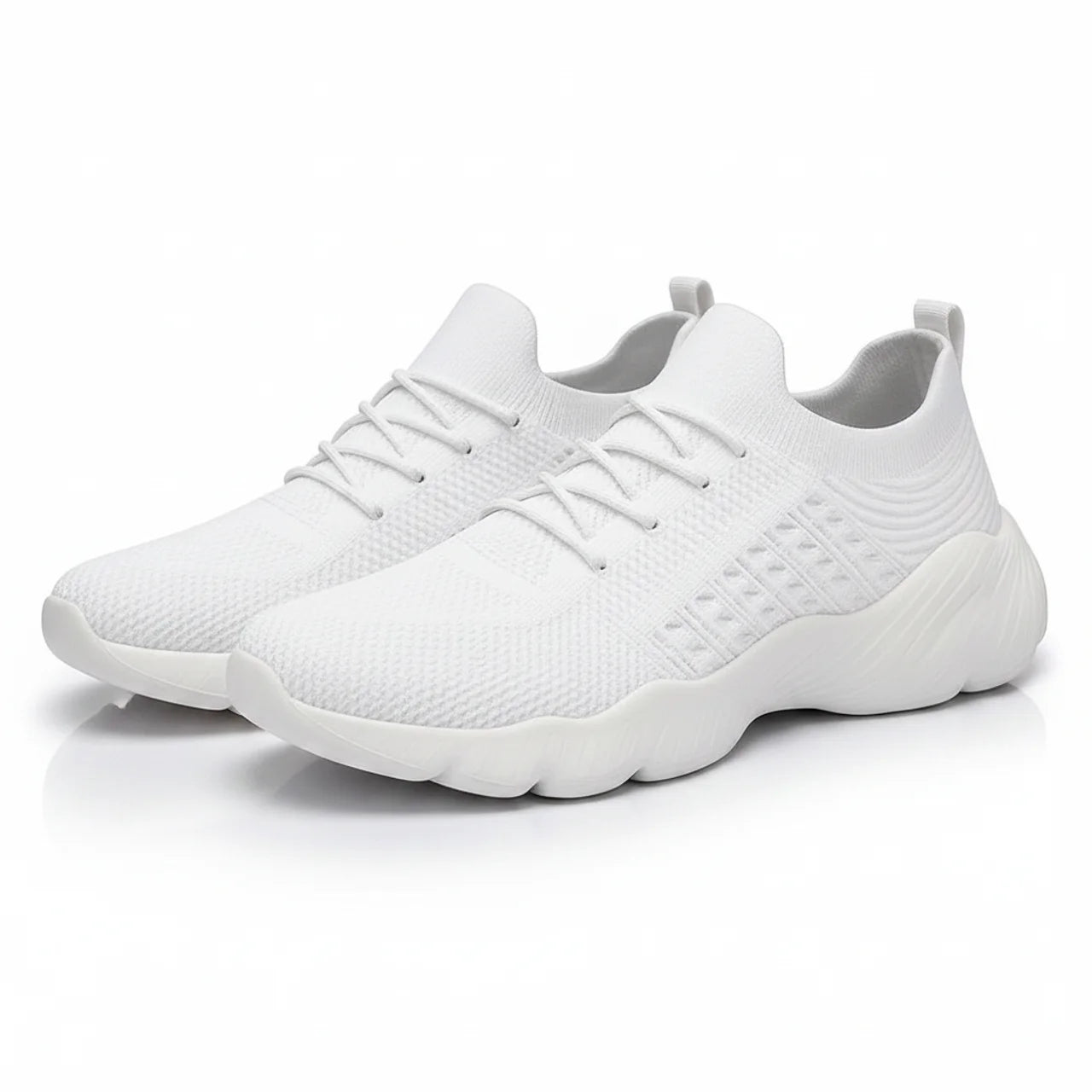 Orthopedic Sneakers Knit Mesh Lace-Up Flexible Cushioned Sole Everyday Comfort
