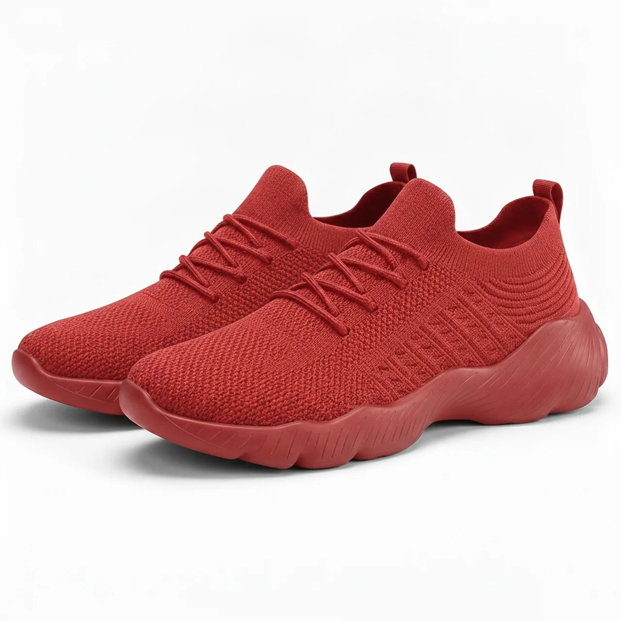 Orthopedic Sneakers Knit Mesh Lace-Up Flexible Cushioned Sole Everyday Comfort