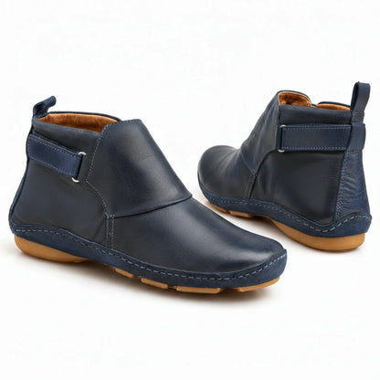 Women's Leather Ankle Boots Elegant Chic Low Heel Everyday Smart Casual
