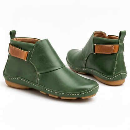 Women's Leather Ankle Boots Elegant Chic Low Heel Everyday Smart Casual