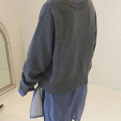 Women's Button-Up Jumper Long Sleeve Knit Relaxed Casual Everyday