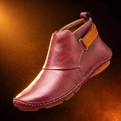 Women's Leather Ankle Boots Elegant Chic Low Heel Everyday Smart Casual
