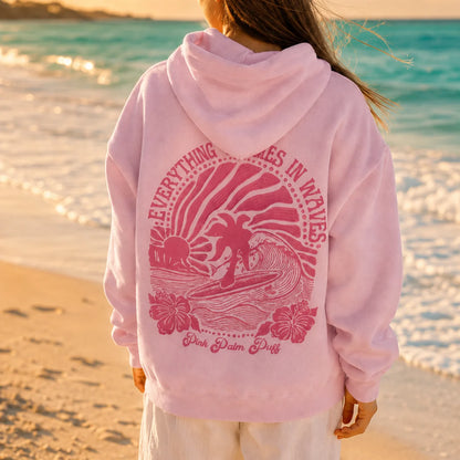 Oversized Surf Hoodie Comfortable Casual Loose Fit Graphic Print