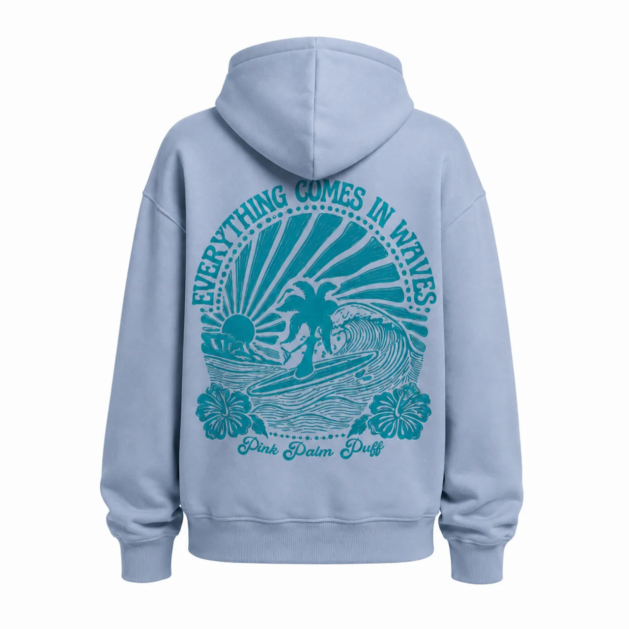 Oversized Surf Hoodie Comfortable Casual Loose Fit Graphic Print