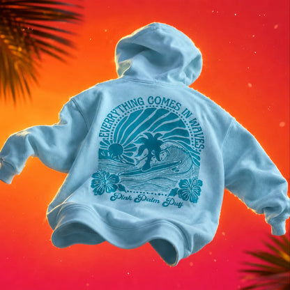 Oversized Surf Hoodie Comfortable Casual Loose Fit Graphic Print