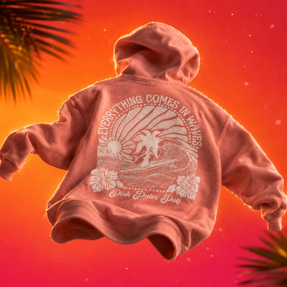 Oversized Surf Hoodie Comfortable Casual Loose Fit Graphic Print