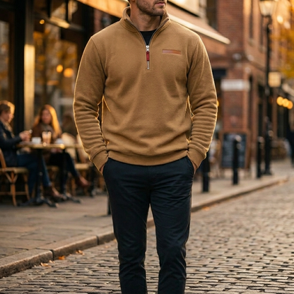 Men's Fleece Quarter-Zip Sweatshirt Casual Pullover Comfortable Everyday