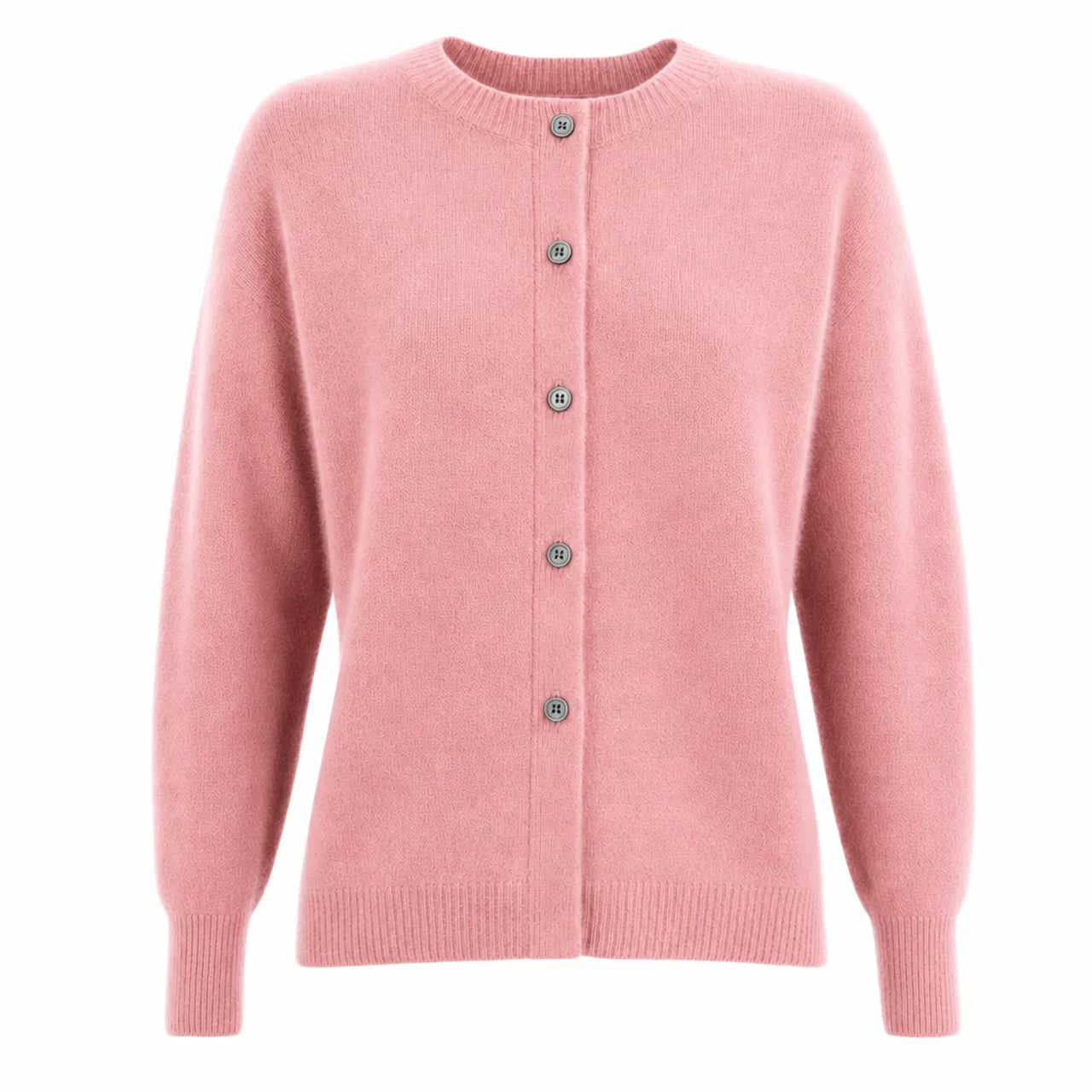 Women's Merino Wool Cardigan O-Neck Cashmere Jumper Warm Knit
