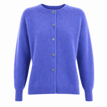Women's Merino Wool Cardigan O-Neck Cashmere Jumper Warm Knit