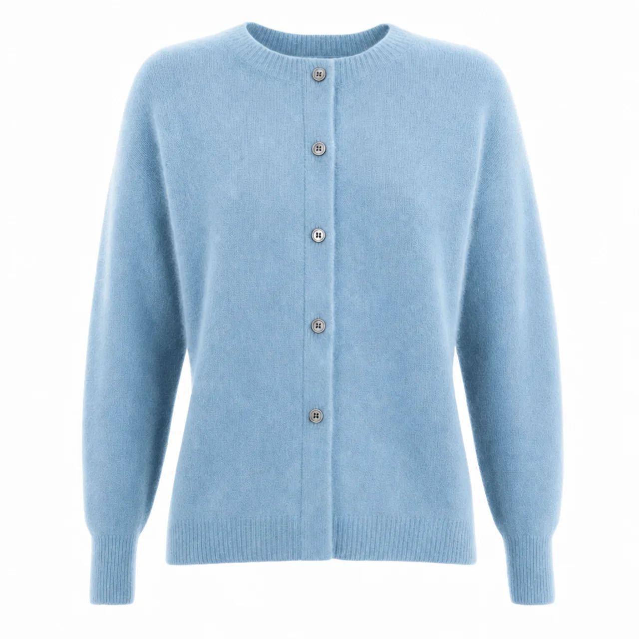 Women's Merino Wool Cardigan O-Neck Cashmere Jumper Warm Knit