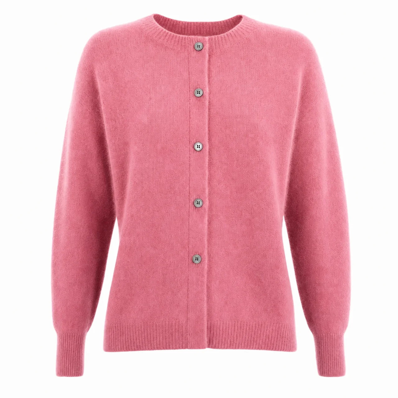 Women's Merino Wool Cardigan O-Neck Cashmere Jumper Warm Knit