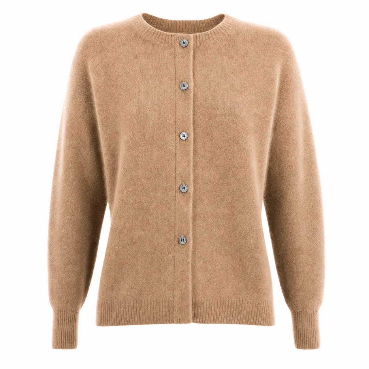 Women's Merino Wool Cardigan O-Neck Cashmere Jumper Warm Knit