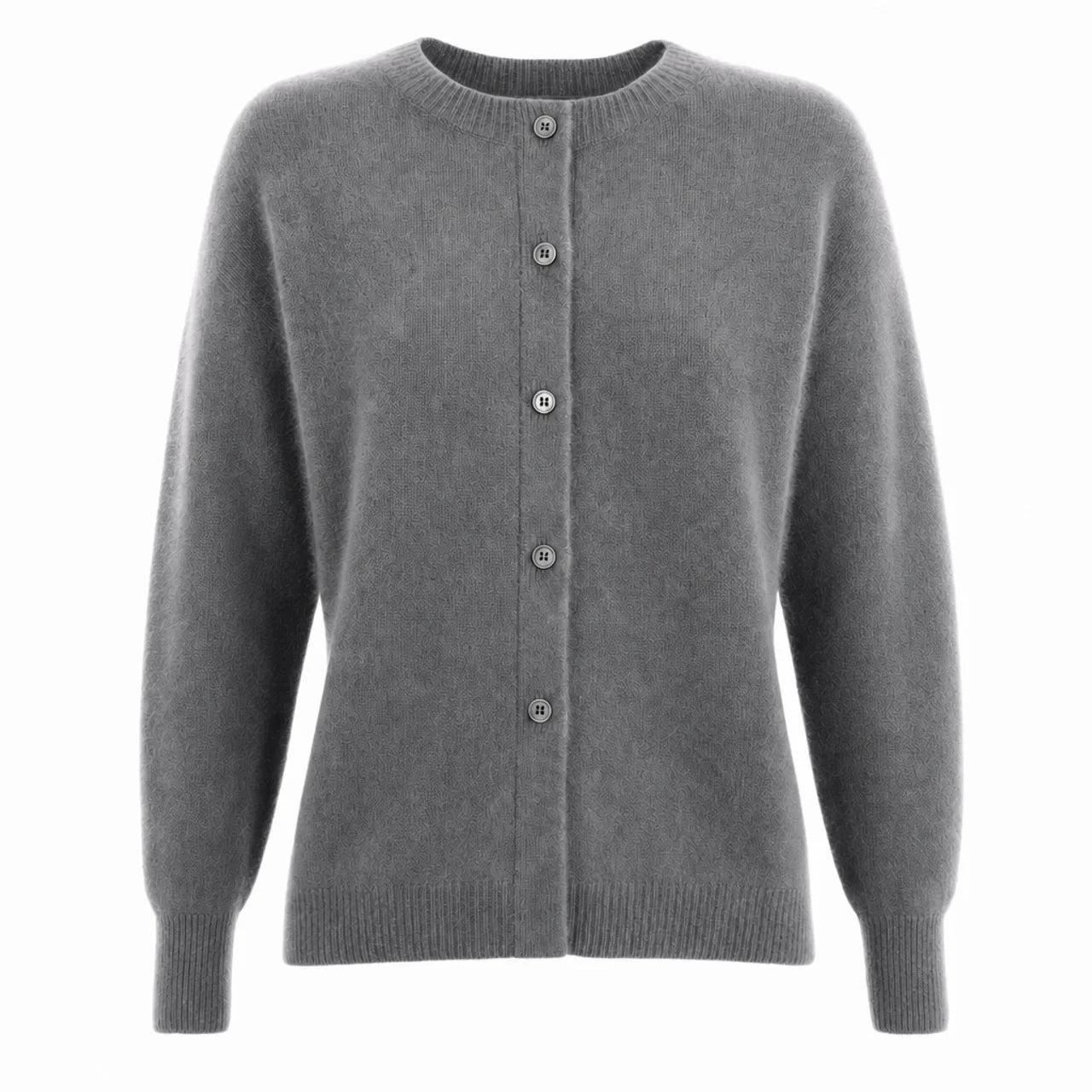 Women's Merino Wool Cardigan O-Neck Cashmere Jumper Warm Knit