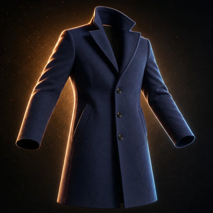Men's Winter Coat Classic Structured Formal Casual Everyday Charcoal