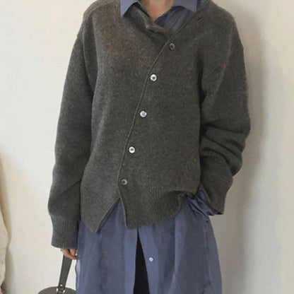 Women's Button-Up Jumper Long Sleeve Knit Relaxed Casual Everyday